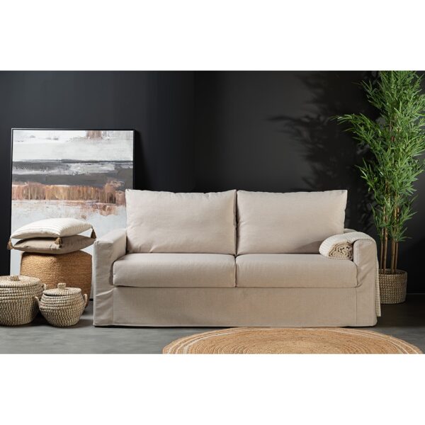 ITHAKI ΚΑΝΑΠΕΣ ΚΡΕΒΑΤΙ 3ΘΕΣΙΟΣ BEIGE HYGGE 06 190x94x90 71-0116 - Image 2