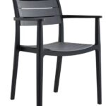 ALDO Πολυθρόνα Στοιβαζόμενη, PP-UV Μαύρο 57x56x86cm