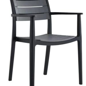 ALDO Πολυθρόνα Στοιβαζόμενη, PP-UV Μαύρο 57x56x86cm