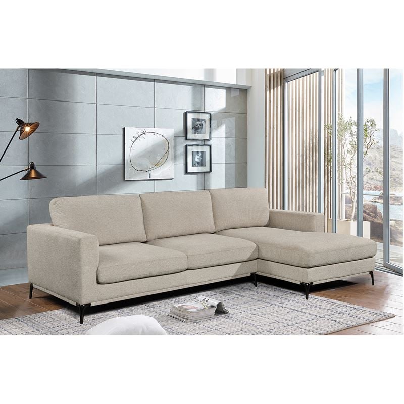 banco-kanapes-saloniou-kathistikou-gonia-anastrepsimos-yfasma-bez-enlarge BANCO Καναπές Σαλονιού - Καθιστικού, Γωνία Αναστρέψιμος Ύφασμα Μπεζ 302x172x105cm H.88cm - Image 1