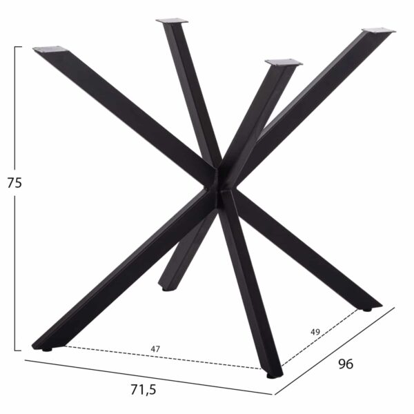 ΒΑΣΗ ΤΡΑΠΕΖΙΟΥ ΜΑΥΡΗ ΜΕΤΑΛΛΙΚΗ ΧΙΑΣΤΙ HM6255 ΓΙΑ ΕΠΙΦΑΝΕΙΑ 120Χ80εκ - Image 2
