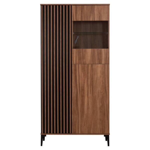 ΒΙΤΡΙΝΑ ΣΕΙΡΑ HARRY HM18011.01 ΜΕΛΑΜΙΝΗ ΦΥΣΙΚΟ ΞΥΛΟΥ-ΜΑΥΡΟ 90x40x185Υεκ. - Image 3