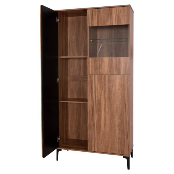 ΒΙΤΡΙΝΑ ΣΕΙΡΑ HARRY HM18011.01 ΜΕΛΑΜΙΝΗ ΦΥΣΙΚΟ ΞΥΛΟΥ-ΜΑΥΡΟ 90x40x185Υεκ. - Image 6