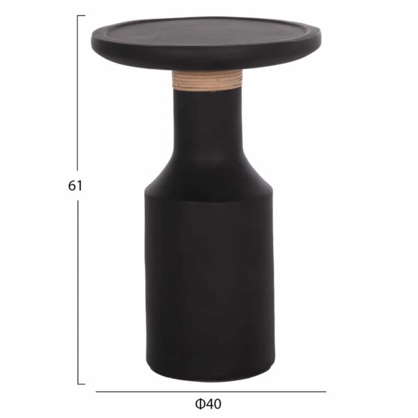 ΒΟΗΘΗΤΙΚΟ ΤΡΑΠΕΖΙ TRED(T) HM18169.01 FIBER CEMENT ΜΑΥΡΟ-ΦΥΣΙΚΟ RATTAN--Φ40x61Υεκ. - Image 2