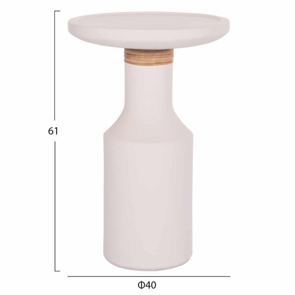 ΒΟΗΘΗΤΙΚΟ ΤΡΑΠΕΖΙ TRED(T) HM18169.02 FIBER CEMENT ΛΕΥΚΟ-ΦΥΣΙΚΟ RATTAN--Φ40x61Υεκ. - Image 2