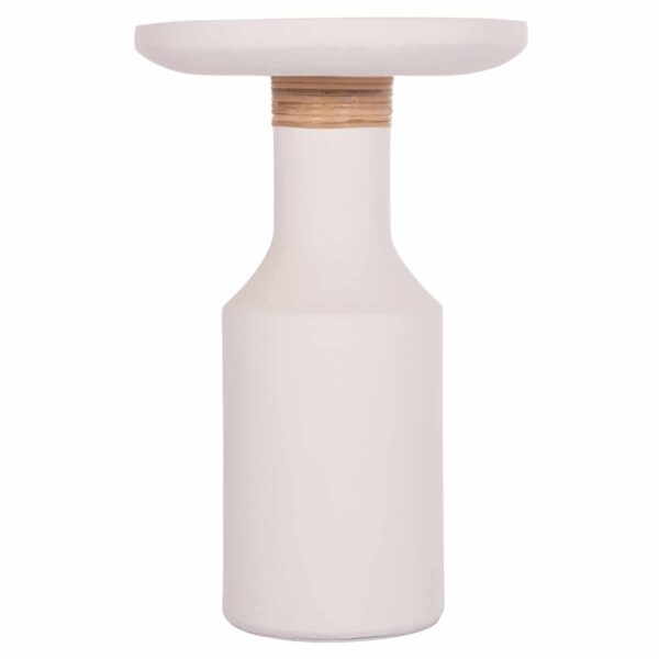 ΒΟΗΘΗΤΙΚΟ ΤΡΑΠΕΖΙ TRED(T) HM18169.02 FIBER CEMENT ΛΕΥΚΟ-ΦΥΣΙΚΟ RATTAN--Φ40x61Υεκ. - Image 3