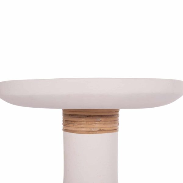 ΒΟΗΘΗΤΙΚΟ ΤΡΑΠΕΖΙ TRED(T) HM18169.02 FIBER CEMENT ΛΕΥΚΟ-ΦΥΣΙΚΟ RATTAN--Φ40x61Υεκ. - Image 5