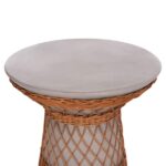 ΒΟΗΘΗΤΙΚΟ ΤΡΑΠΕΖΙ ΣΤΡΟΓΓΥΛΟ DELIA HM18167.03 FIBER CEMENT ΓΚΡΙ & RATTAN Φ40x45Υεκ - Image 4
