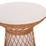 ΒΟΗΘΗΤΙΚΟ ΤΡΑΠΕΖΙ ΣΤΡΟΓΓΥΛΟ DELIA HM18167.02 FIBER CEMENT ΛΕΥΚΟ & RATTAN Φ40x45Υεκ - Image 4