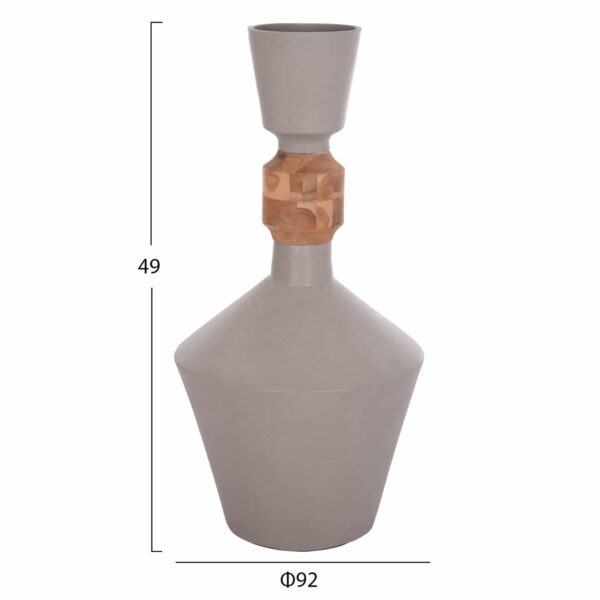 ΔΙΑΚΟΣΜΗΤΙΚΟ ΒΑΖΟ ΔΑΠΕΔΟΥ NEBULA HM4661.03 FIBER CEMENT ΓΚΡΙ--ΞΥΛΟ ΤΕΑΚ Φ60x115Υεκ. - Image 2