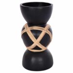 ΔΙΑΚΟΣΜΗΤΙΚΟ ΒΑΖΟ ΔΑΠΕΔΟΥ MAYNARD HM4672.01L TERRACOTTA ΜΑΥΡΟ-RATTAN Φ32x62.5Υεκ - Image 4