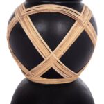 ΔΙΑΚΟΣΜΗΤΙΚΟ ΒΑΖΟ ΔΑΠΕΔΟΥ MAYNARD HM4672.01L TERRACOTTA ΜΑΥΡΟ-RATTAN Φ32x62.5Υεκ - Image 6