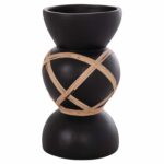 ΔΙΑΚΟΣΜΗΤΙΚΟ ΒΑΖΟ ΔΑΠΕΔΟΥ MAYNARD HM4672.01S TERRACOTTA ΜΑΥΡΟ-RATTAN Φ27.5x50Υ - Image 4