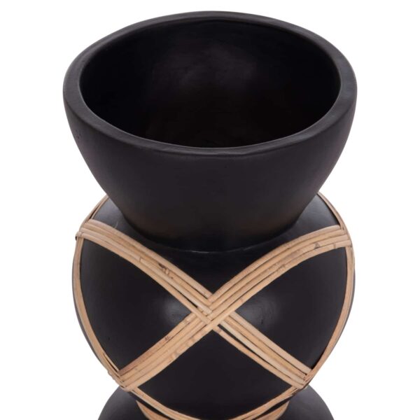 ΔΙΑΚΟΣΜΗΤΙΚΟ ΒΑΖΟ ΔΑΠΕΔΟΥ MAYNARD HM4672.01S TERRACOTTA ΜΑΥΡΟ-RATTAN Φ27.5x50Υ - Image 5
