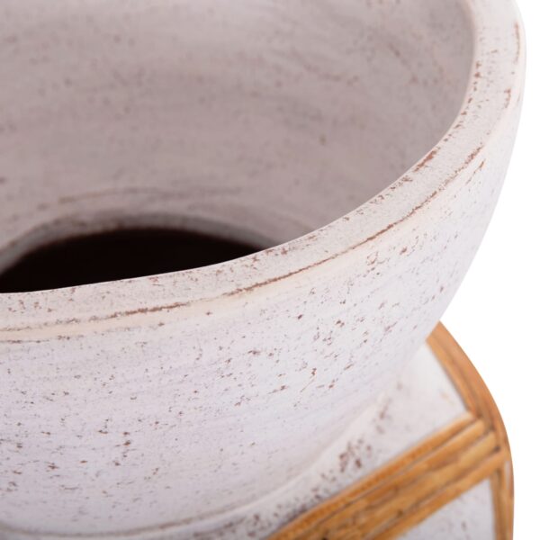 ΔΙΑΚΟΣΜΗΤΙΚΟ ΒΑΖΟ ΔΑΠΕΔΟΥ MAYNARD HM4672.02S TERRACOTTA ΛΕΥΚΟ--RATTAN Φ27.5x50Υεκ - Image 6
