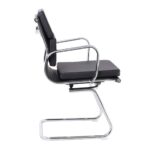 BF4800V Πολυθρόνα Γραφείου Επισκέπτη, Μέταλλο Χρώμιο, PU Μαύρο 55x63x92cm - Image 4