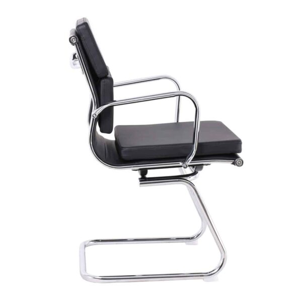 BF4800V Πολυθρόνα Γραφείου Επισκέπτη, Μέταλλο Χρώμιο, PU Μαύρο 55x63x92cm - Image 4