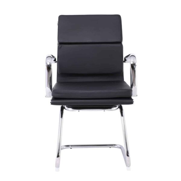 BF4800V Πολυθρόνα Γραφείου Επισκέπτη, Μέταλλο Χρώμιο, PU Μαύρο 55x63x92cm - Image 6