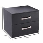 LIFE Κομοδίνο με 2 Συρτάρια, Απόχρωση Zebrano 48x40x39cm