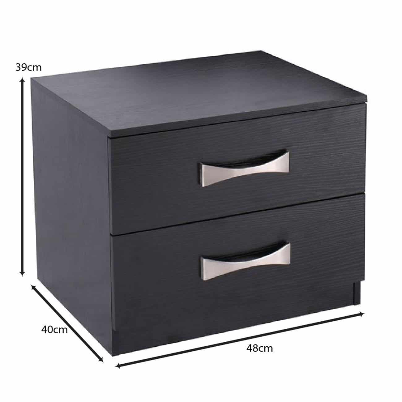 e-00012306_9-huge LIFE Κομοδίνο με 2 Συρτάρια, Απόχρωση Zebrano 48x40x39cm - Image 1