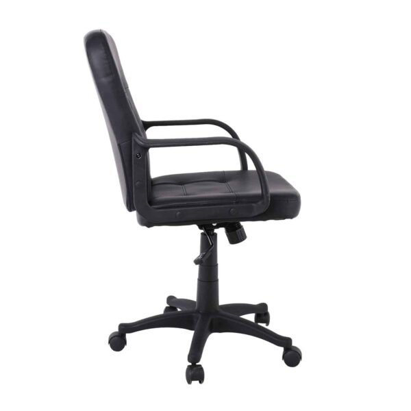 BF1300 Πολυθρόνα Γραφείου PU Μαύρο 57x64x90/100cm - Image 3