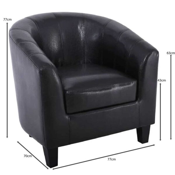 BOGA Πολυθρόνα Σαλονιού Καθιστικού, Pu Σκούρο Καφέ 77x70x77cm - Image 7