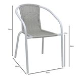 BALENO-W Πολυθρόνα Στοιβαζόμενη, Μέταλλο Βαφή Άσπρο, Wicker Beige 52x60x72cm - Image 3