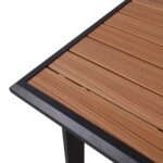 NAPOLI Τραπέζι Dining Κήπου- Βεράντας, Αλουμίνιο Βαφή Μαύρο Επιφάνεια Alu απόχρωσης Ξύλου 186+60x95cm H.77cm - Image 4