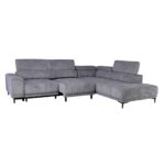 MASSIMO Καναπές Αριστερή Γωνία Ηλεκτρικά Συρόμενα Καθίσματα, Ύφασμα Water Repellent Γκρι 289x229x107cm H.74/90cm - Image 4