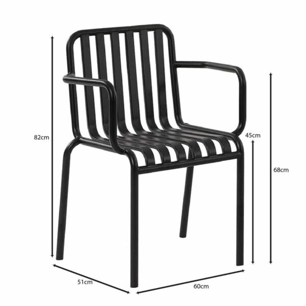 MODIAL Πολυθρόνα Μέταλλο Βαφή Μαύρο 60x51x82cm - Image 3