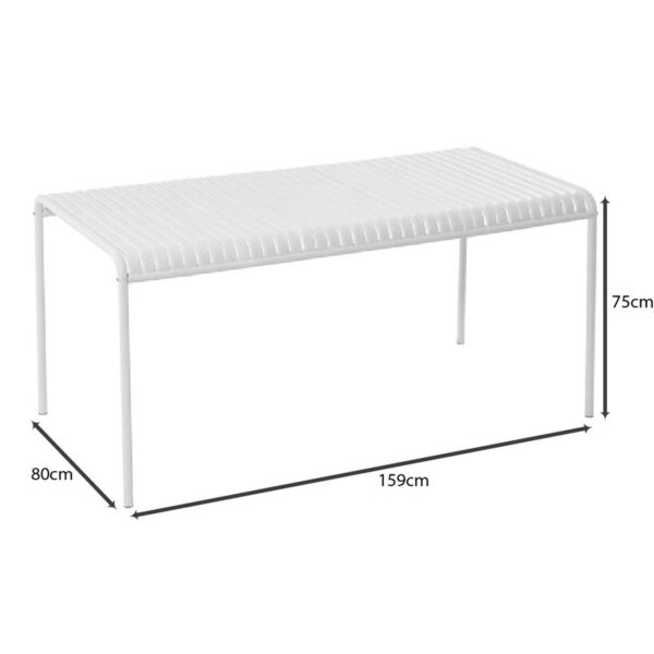 MODIAL Τραπέζι Μέταλλο Βαφή Άσπρο 159x80x75cm - Image 3