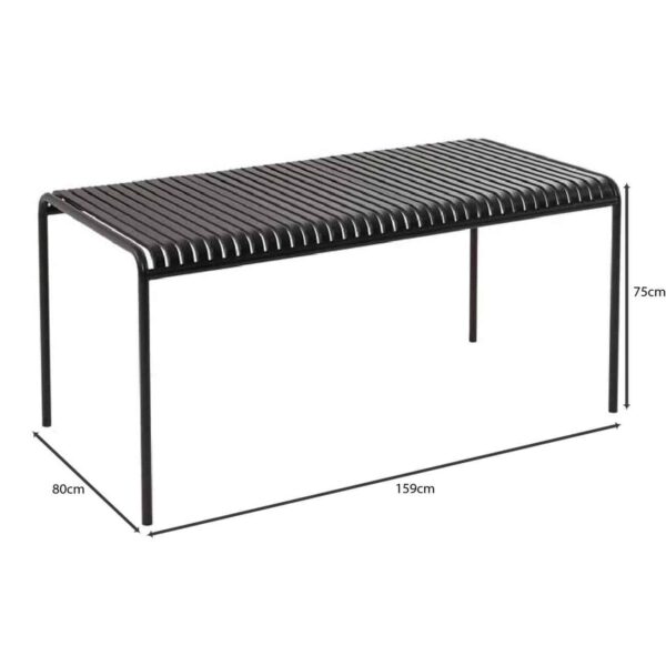 MODIAL Τραπέζι Μέταλλο Βαφή Μαύρο 159x80x75cm - Image 3