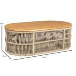 MARK Set Σαλόνι Κήπου 4τεμ, Acacia Φυσικό, Μαξιλάρια Μπεζ Rope Wicker Μπεζ 2 Πολυθρ+1 Καναπ+1 Τραπεζάκι - Image 10