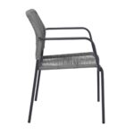 LUIGI Πολυθρόνα Βεράντας-Κήπου Μέταλλο Βαφή Ανθρακί, Rope Wicker Γκρι, Στοιβαζόμενη 52x61x79cm - Image 3