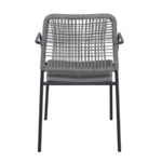 LUIGI Πολυθρόνα Βεράντας-Κήπου Μέταλλο Βαφή Ανθρακί, Rope Wicker Γκρι, Στοιβαζόμενη 52x61x79cm - Image 4