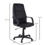 BF1410 Πολυθρόνα Γραφείου Διευθυντή Pu Μαύρο 61x68x104/114cm - Image 6