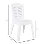 CLEO Καρέκλα Τραπεζαρίας Κήπου Στοιβαζόμενη, PP Απόχρωση Άσπρο 50x53x89cm - Image 3