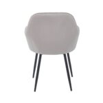 VALERY Πολυθρόνα Μέταλλο Βαφή Μαύρο, Ύφασμα Velure, Απόχρωση Cappuccino 55x61x87cm - Image 3