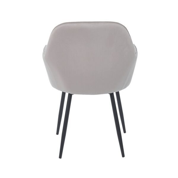 VALERY Πολυθρόνα Μέταλλο Βαφή Μαύρο, Ύφασμα Velure, Απόχρωση Cappuccino 55x61x87cm - Image 3