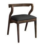 FRANKY Καρέκλα Τραπεζαρίας, Απόχρωση Καρυδί, Pu Μαύρο 50x52x71cm - Image 2