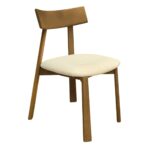 CORNEL Καρέκλα Τραπεζαρίας, Απόχρωση Φυσικό, Pu Εκρού 48x54x82cm - Image 2