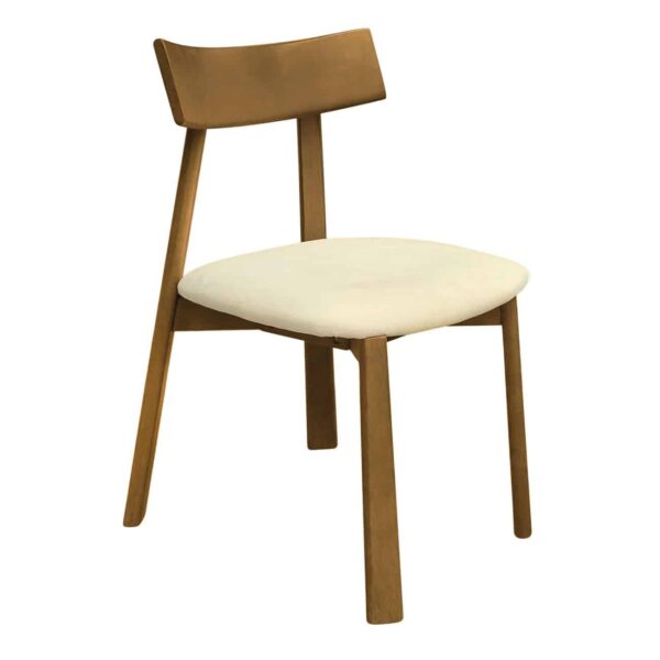 CORNEL Καρέκλα Τραπεζαρίας, Απόχρωση Φυσικό, Pu Εκρού 48x54x82cm - Image 2