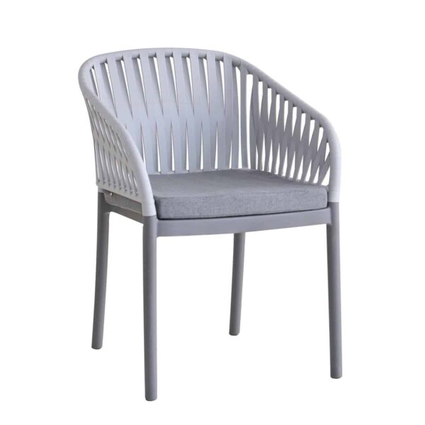 EMERY Πολυθρόνα Βεράντας-Κήπου PP-UV Ανοιχτό Γκρι-Ανθρακί, Μαξιλάρι Γκρι (KD) 56x59x80cm - Image 2