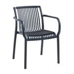 MODENA Πολυθρόνα Στοιβαζόμενη, PP-UV Protection Ανθρακί 57x58x79cm - Image 2