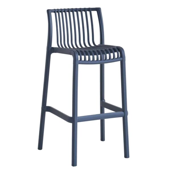 MODENA Σκαμπό Bar Στοιβαζόμενο PP-UV Protection Ανθρακί 50x43x76/100cm - Image 2