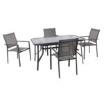 LANSON - RIO Set Τραπεζαρία Μέταλλο Ανθρακί, Textilene Γκρι: Τραπέζι + 4 Πολυθρόνες Table:120x70x71 Chair:55x55x86 - Image 2