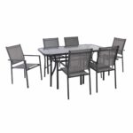 LANSON - RIO Set Τραπεζαρία Μέταλλο Ανθρακί, Textilene Γκρι: Τραπέζι + 6 Πολυθρόνες Table:150x90x71 Chair:55x55x86 - Image 2
