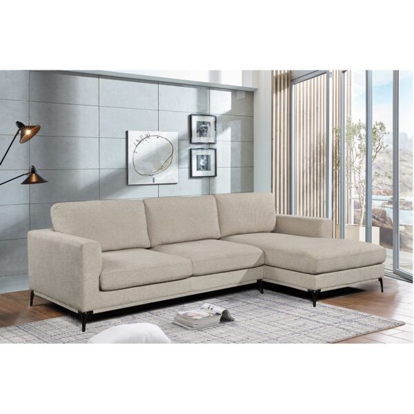 BANCO Καναπές Σαλονιού - Καθιστικού, Γωνία Αναστρέψιμος Ύφασμα Μπεζ 302x172x105cm H.88cm - Image 2