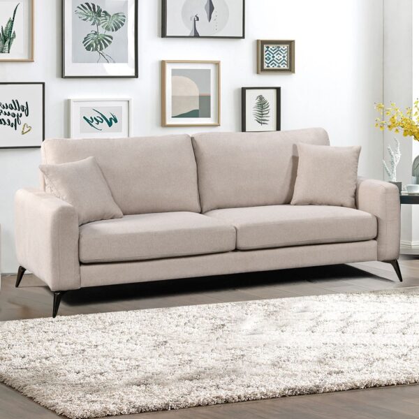 TIPO Kαναπές 3Θέσιος Σαλονιού- Καθιστικού, Ύφασμα Μπεζ 215x88x92cm - Image 2