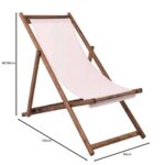 Σαιζ-Λόνγκ Ξαπλώστρα 3 θέσεων κλίσης, Οξιά Καρυδί - Textilene Εκρού, Πτυσσόμενη 56x100x80/98cm - Image 5